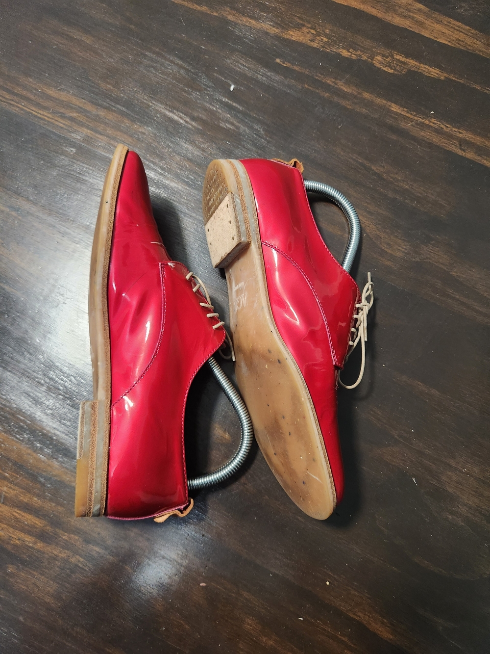 AGL Attilio Giusti Leombruni Red Patent Leather Oxfords Shoes Women's Size 8.5 - Picture 3 of 16